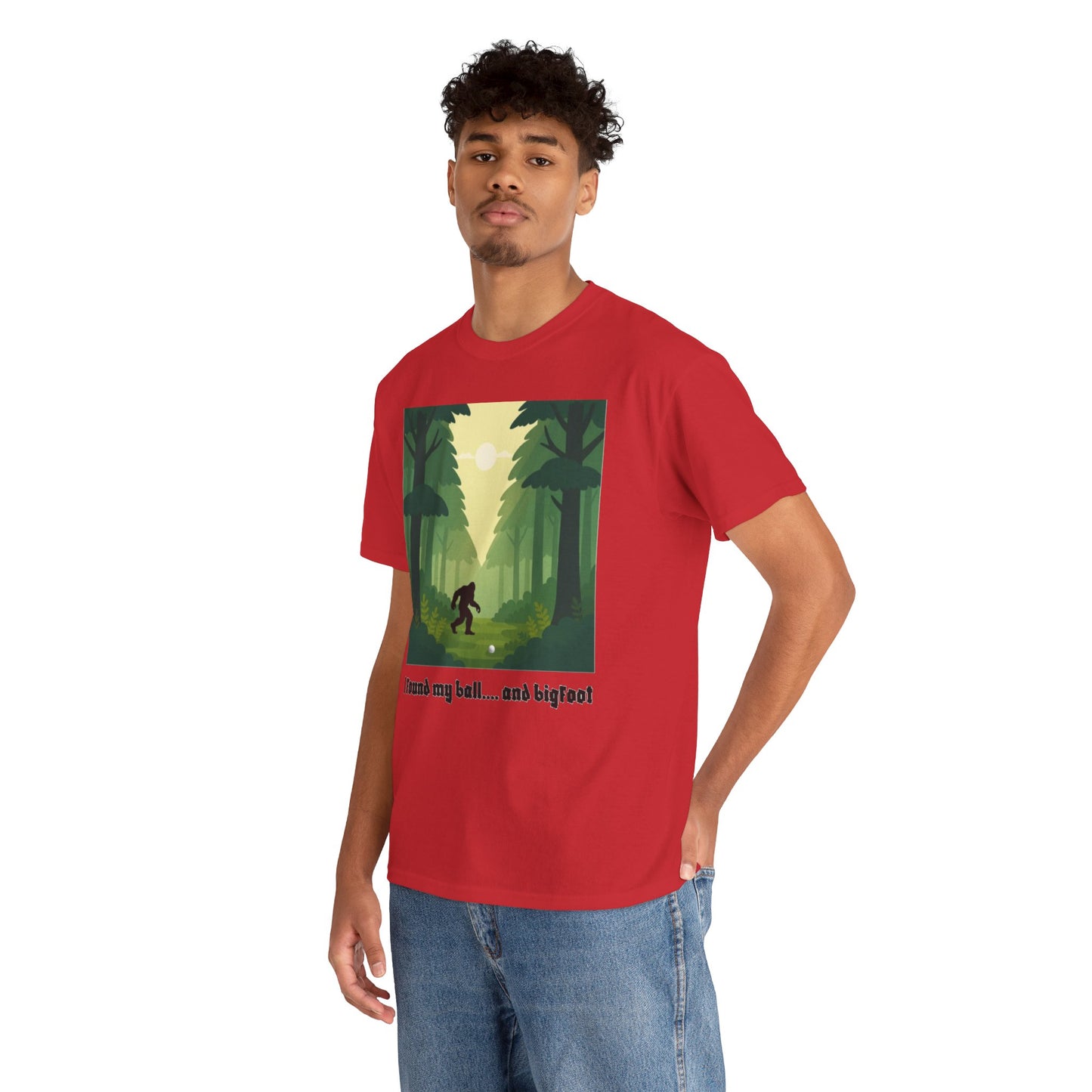 Bigfoot Forest Graphic Tee — "I found my ball... and bigfoot"