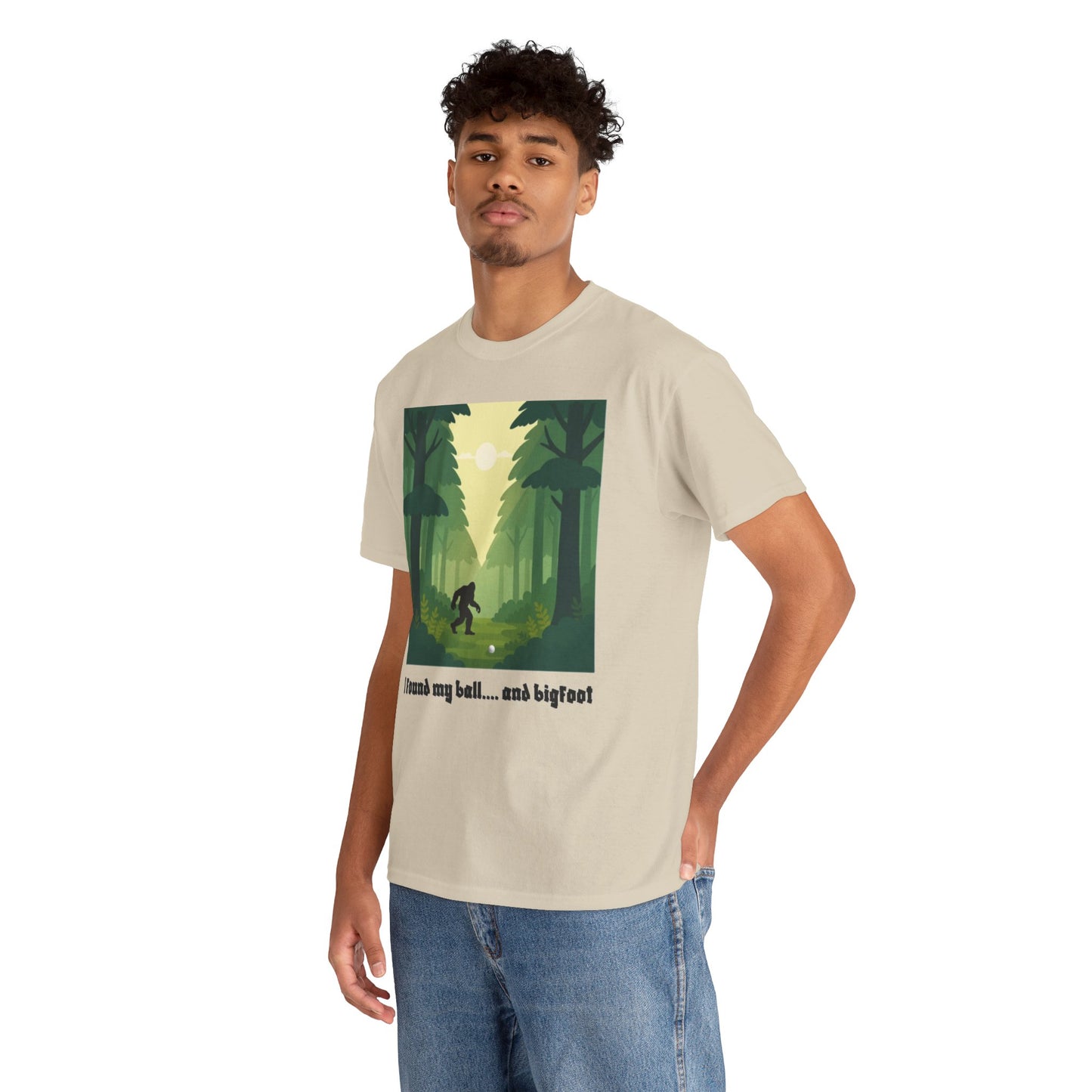 Bigfoot Forest Graphic Tee — "I found my ball... and bigfoot"