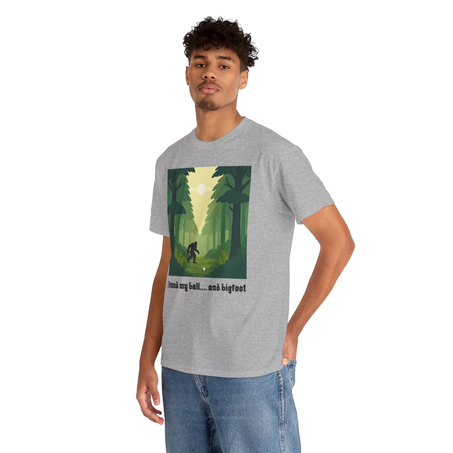 Bigfoot Forest Graphic Tee — "I found my ball... and bigfoot"