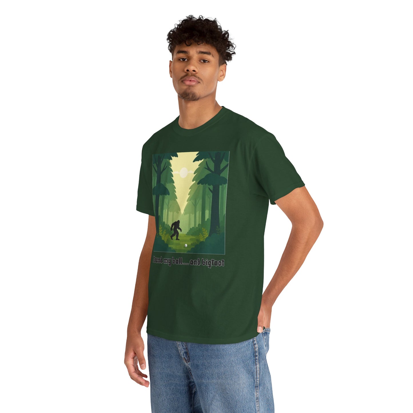 Bigfoot Forest Graphic Tee — "I found my ball... and bigfoot"
