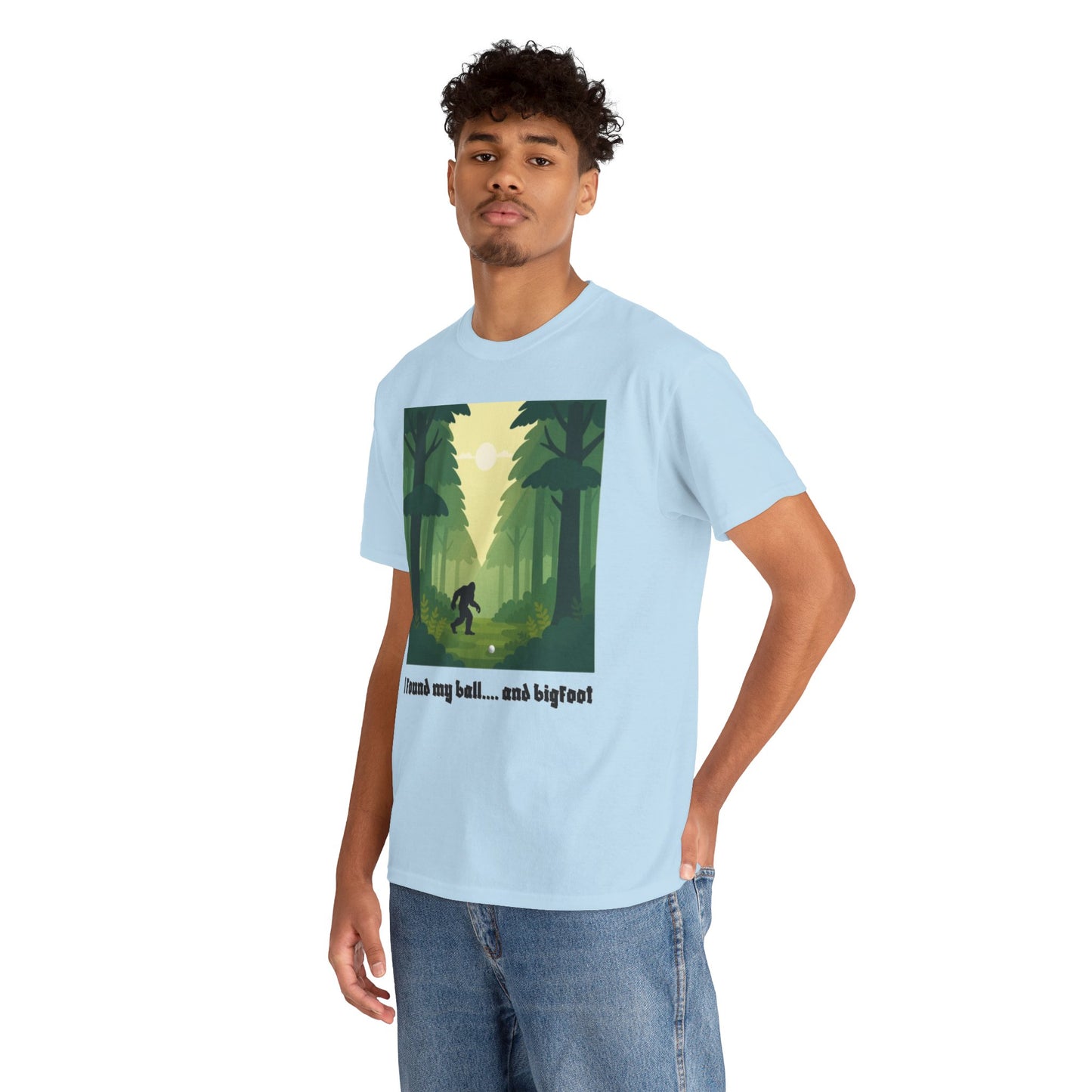 Bigfoot Forest Graphic Tee — "I found my ball... and bigfoot"