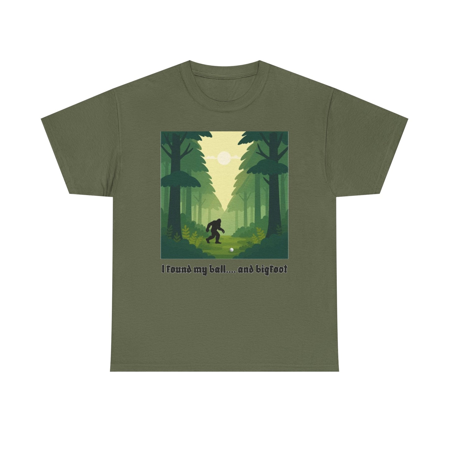 Bigfoot Forest Graphic Tee — "I found my ball... and bigfoot"