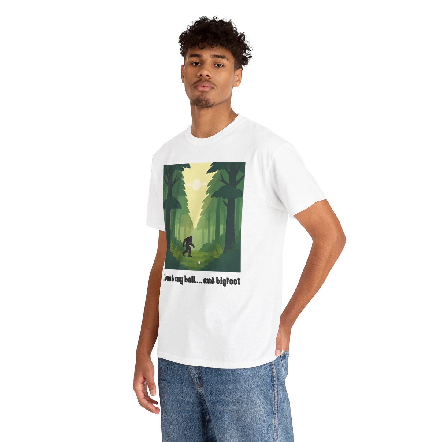 Bigfoot Forest Graphic Tee — "I found my ball... and bigfoot"
