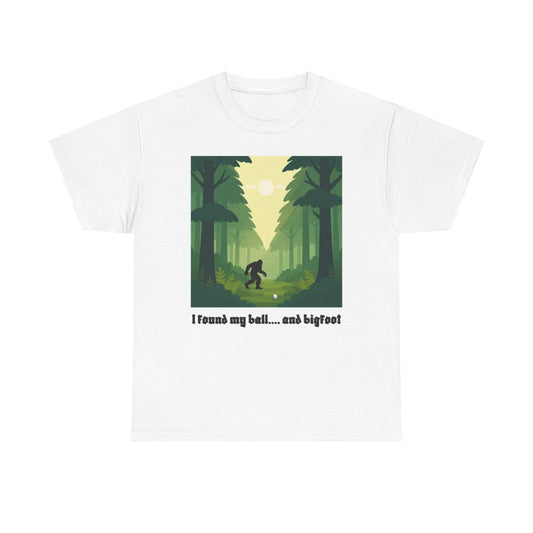 Bigfoot Forest Graphic Tee — "I found my ball... and bigfoot"