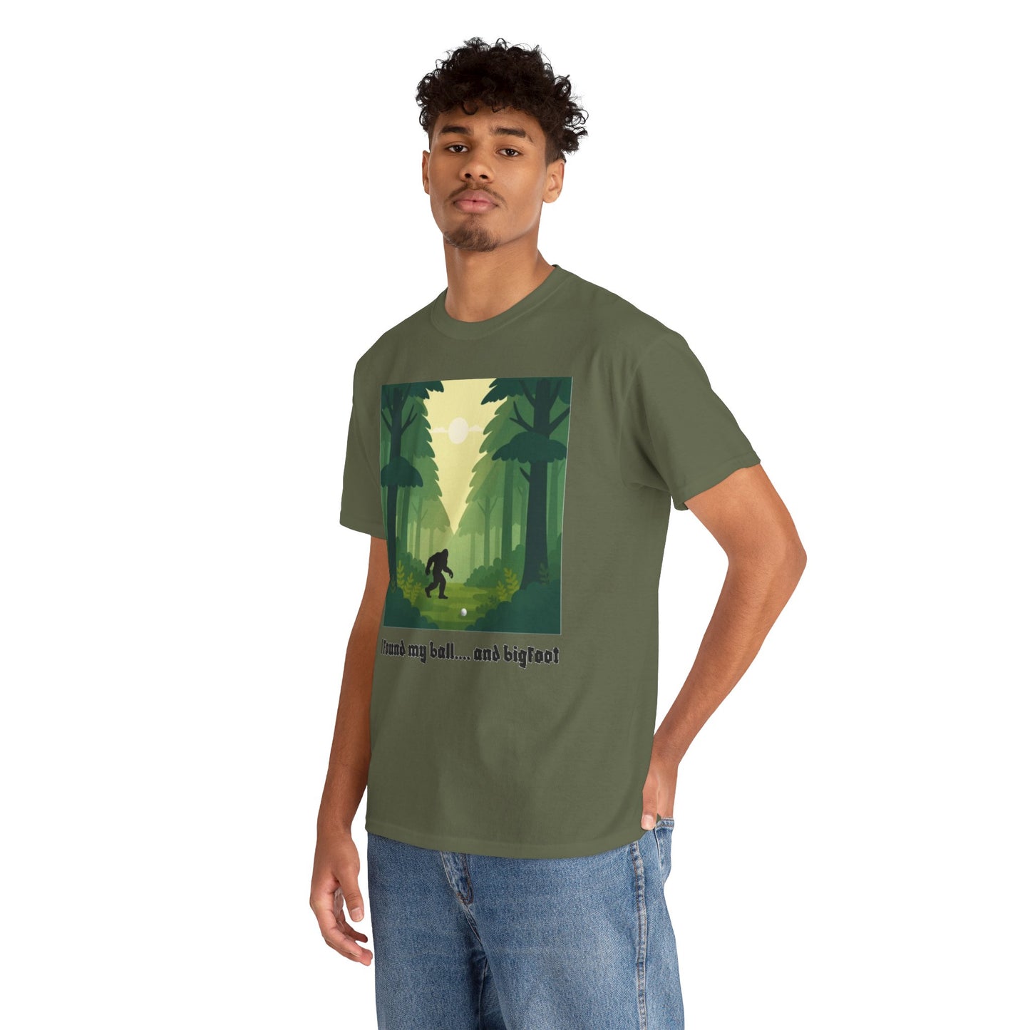Bigfoot Forest Graphic Tee — "I found my ball... and bigfoot"